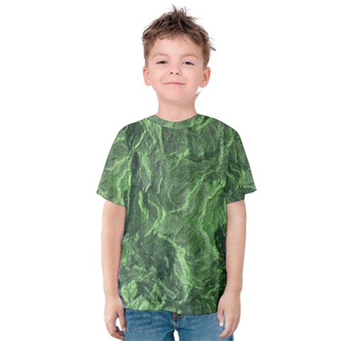 Green Geological Surface Background Kids  Cotton Tee by Nexatart