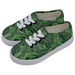 Green Geological Surface Background Kids  Classic Low Top Sneakers by Nexatart