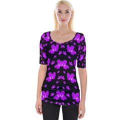 Pretty Flowers Wide Neckline Tee