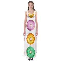 Donuts Empire Waist Maxi Dress