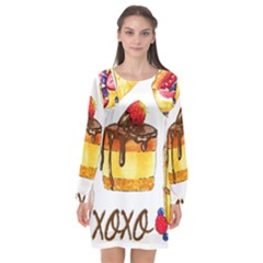 Xoxo Long Sleeve Chiffon Shift Dress 