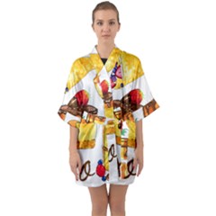 Xoxo Quarter Sleeve Kimono Robe