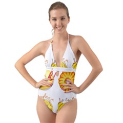 Cute Bread Halter Cut-out One Piece Swimsuit by KuriSweets