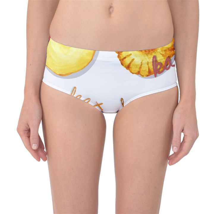 Bread Stickers Mid-Waist Bikini Bottoms