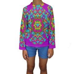 Hearts In A Mandala Scenery Of Fern Kids  Long Sleeve Swimwear by pepitasart