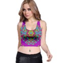 Hearts In A Mandala Scenery Of Fern Racer Back Crop Top View1