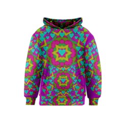 Hearts In A Mandala Scenery Of Fern Kids  Pullover Hoodie by pepitasart