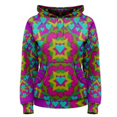 Hearts In A Mandala Scenery Of Fern Women s Pullover Hoodie by pepitasart