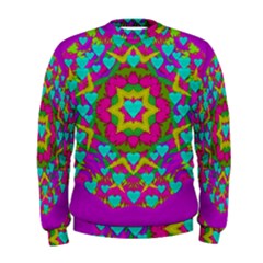 Hearts In A Mandala Scenery Of Fern Men s Sweatshirt by pepitasart