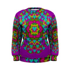 Hearts In A Mandala Scenery Of Fern Women s Sweatshirt by pepitasart