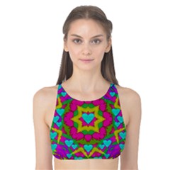 Hearts In A Mandala Scenery Of Fern Tank Bikini Top by pepitasart