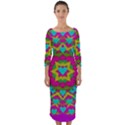 Hearts In A Mandala Scenery Of Fern Quarter Sleeve Midi Bodycon Dress View1