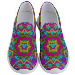 Hearts In A Mandala Scenery Of Fern Men s Lightweight Slip Ons by pepitasart