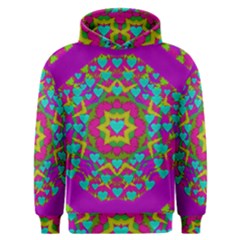 Hearts In A Mandala Scenery Of Fern Men s Overhead Hoodie by pepitasart