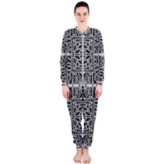 Dark Oriental Ornate Pattern Onepiece Jumpsuit (ladies)  by dflcprints