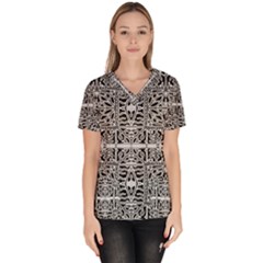 Dark Oriental Ornate Pattern Scrub Top by dflcprints