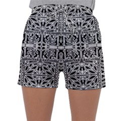 Dark Oriental Ornate Pattern Sleepwear Shorts by dflcprints