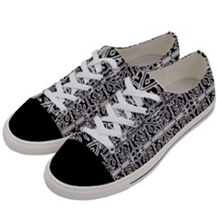 Dark Oriental Ornate Pattern Women s Low Top Canvas Sneakers by dflcprints