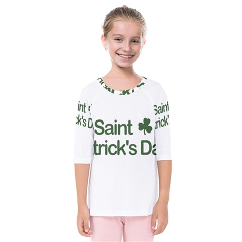  St  Patricks Day  Kids  Quarter Sleeve Raglan Tee by Valentinaart