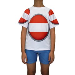 Austria Country Nation Flag Kids  Short Sleeve Swimwear by Nexatart