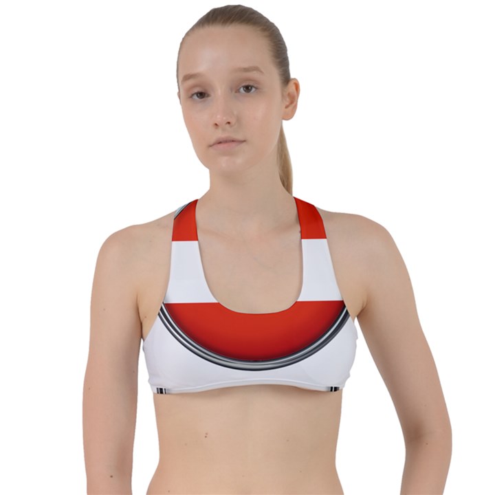 Austria Country Nation Flag Criss Cross Racerback Sports Bra