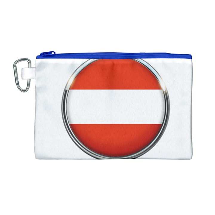 Austria Country Nation Flag Canvas Cosmetic Bag (Large)