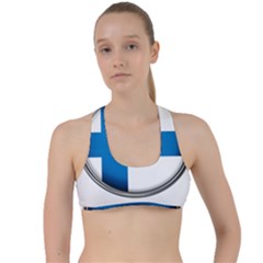 Finland Country Flag Countries Criss Cross Racerback Sports Bra by Nexatart