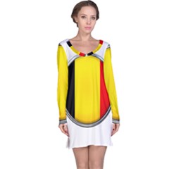 Belgium Flag Country Brussels Long Sleeve Nightdress by Nexatart