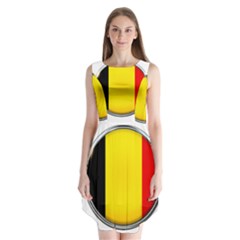 Belgium Flag Country Brussels Sleeveless Chiffon Dress   by Nexatart