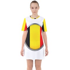 Belgium Flag Country Brussels Sixties Short Sleeve Mini Dress by Nexatart