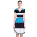 Estonia Country Flag Countries Short Sleeve Front Wrap Dress View1