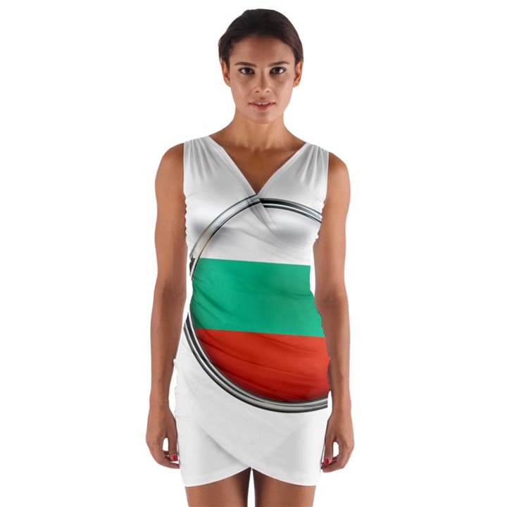 Bulgaria Country Nation Nationality Wrap Front Bodycon Dress