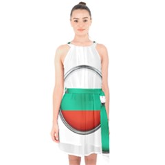 Bulgaria Country Nation Nationality Halter Collar Waist Tie Chiffon Dress by Nexatart