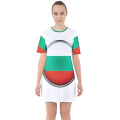 Bulgaria Country Nation Nationality Sixties Short Sleeve Mini Dress by Nexatart