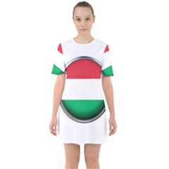 Hungary Flag Country Countries Sixties Short Sleeve Mini Dress by Nexatart