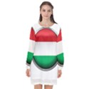 Hungary Flag Country Countries Long Sleeve Chiffon Shift Dress  View1