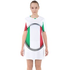 Italy Country Nation Flag Sixties Short Sleeve Mini Dress by Nexatart