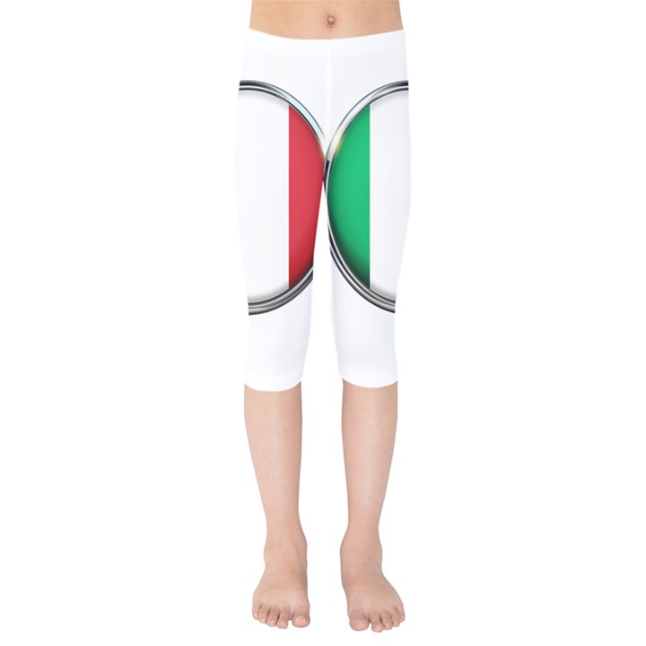 Italy Country Nation Flag Kids  Capri Leggings 