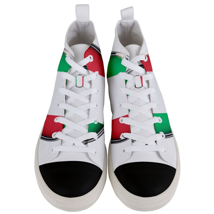 Italy Country Nation Flag Men s Mid-Top Canvas Sneakers