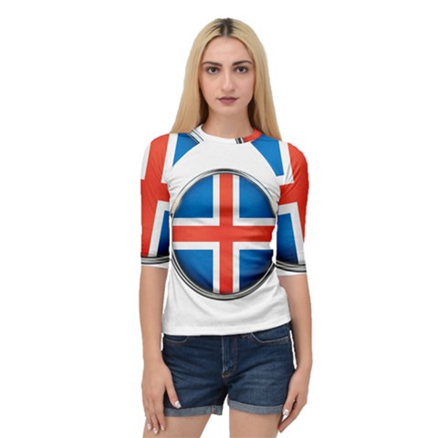 Iceland Flag Europe National Quarter Sleeve Raglan Tee by Nexatart