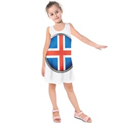 Iceland Flag Europe National Kids  Sleeveless Dress by Nexatart