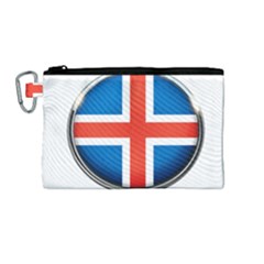 Iceland Flag Europe National Canvas Cosmetic Bag (medium) by Nexatart