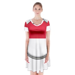 Monaco Or Indonesia Country Nation Nationality Short Sleeve V-neck Flare Dress by Nexatart