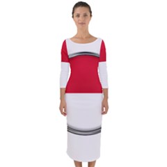 Monaco Or Indonesia Country Nation Nationality Quarter Sleeve Midi Bodycon Dress by Nexatart