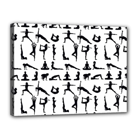 Yoga Pattern Canvas 16  X 12  by Valentinaart