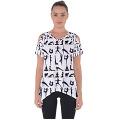 Yoga Pattern Cut Out Side Drop Tee by Valentinaart