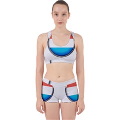 Luxembourg Nation Country Red Work It Out Sports Bra Set by Nexatart