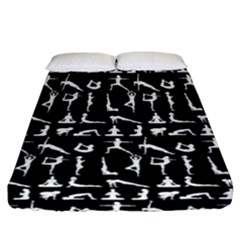 Yoga Pattern Fitted Sheet (california King Size) by Valentinaart