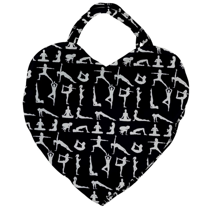 Yoga pattern Giant Heart Shaped Tote