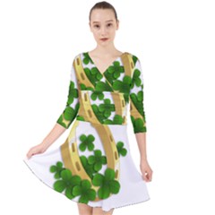  St  Patricks Day  Quarter Sleeve Front Wrap Dress	 by Valentinaart